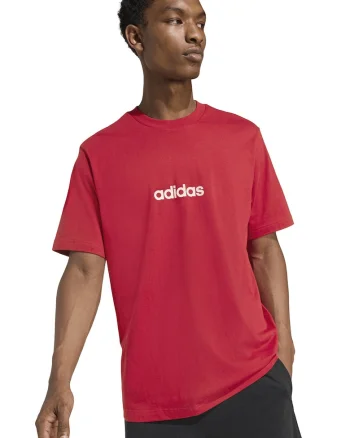 Tricou cu logo pe piept si decolteu la baza gatului, Alb/Rosu vermillion
