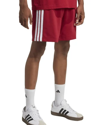 Bermude Essentials 3-Stripes, Rosu/Alb