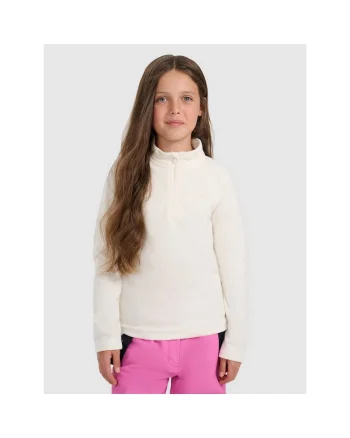 Bluza sport fete,  fleece, alb