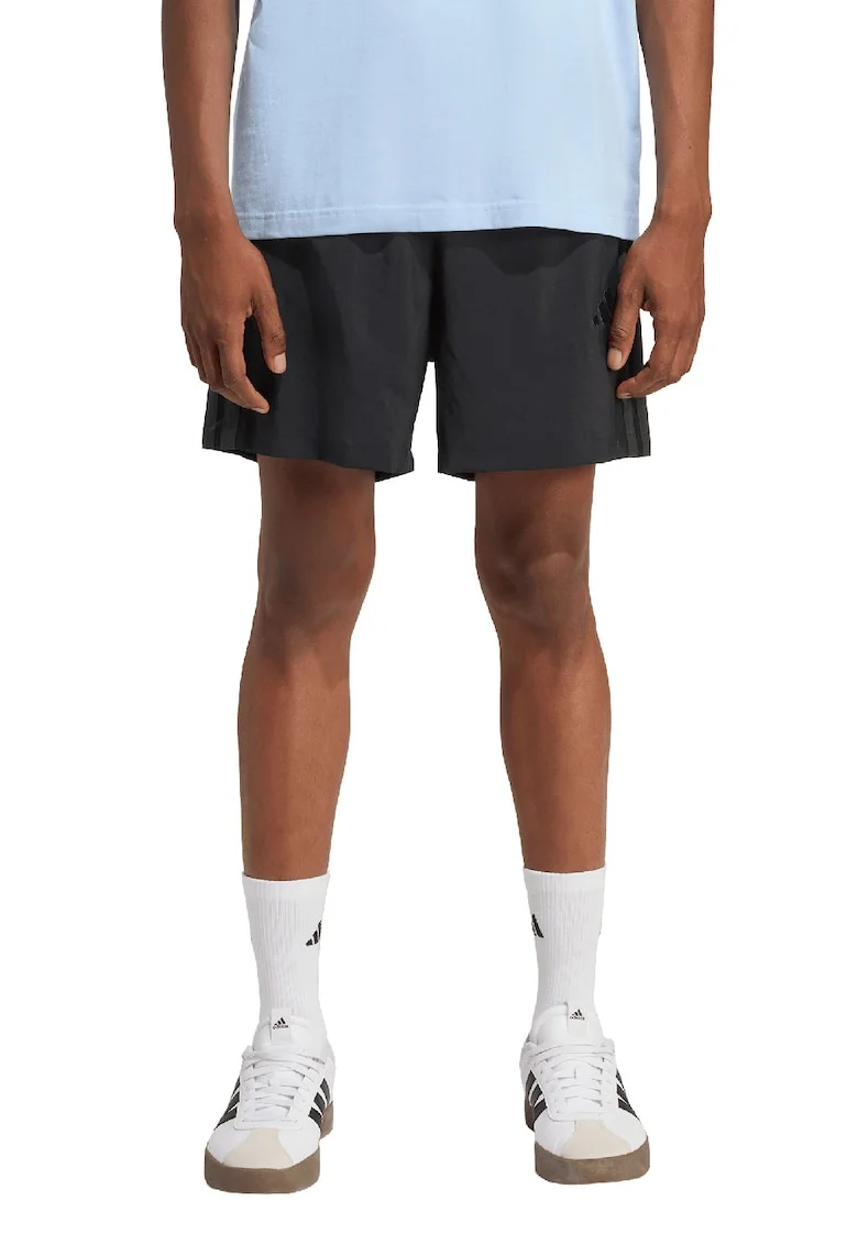 Pantaloni scurti cu benzi laterale cu logo Chelsea, Negru/Gri inchis