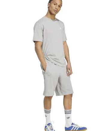 Pantaloni de trening scurti de bumbac Essentials Trefoil, Gri melange