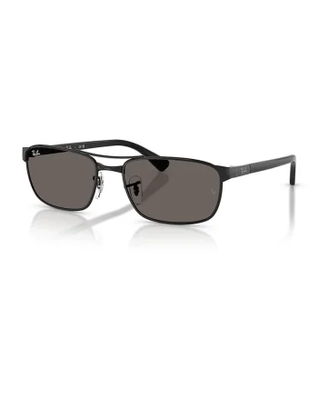 Ochelari de soare dreptunghiulari cu rama metalica, Negru