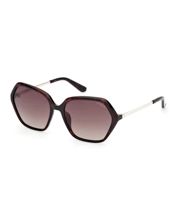 Ochelari de soare hexagonali cu lentile in degrade, Auriu/Maro inchis