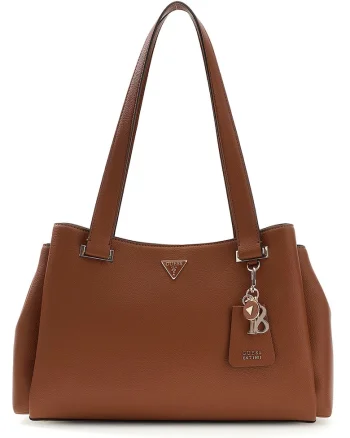 Geanta de umar cu accesoriu logo Evie, Maro cognac