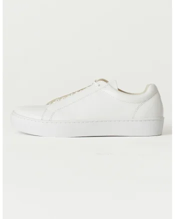 Pantofi sport de piele cu sireturi, Alb