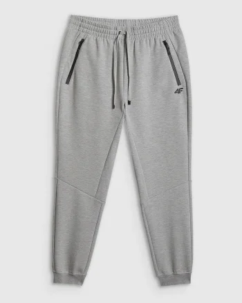 Pantaloni barbati,  poliester, cu buzunare cu fermoar, Gri