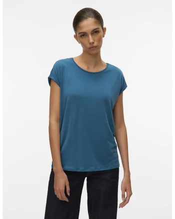 Tricou din amestec de lyocell Ava, Albastru petrol