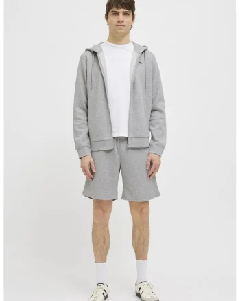 Pantaloni scurti cu talie medie, Gri deschis melange,