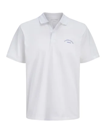 Tricou polo de bumbac organic, Alb optic,