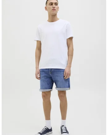 Pantaloni scurti cu model cu 5 buzunare, Albastru