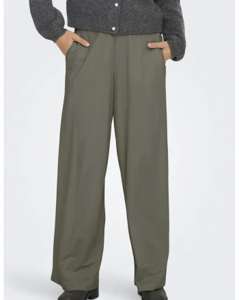 Pantaloni relaxed fit cu snur, Verde feriga