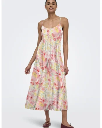 Rochie vaporoasa cu model floral, Multicolor