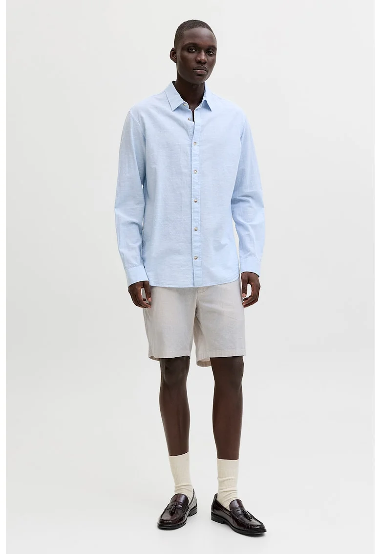 Pantaloni scurti regular fit din amestec de in Dave, Alb fildes