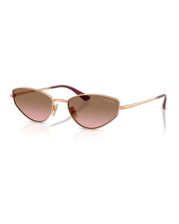Ochelari de soare cat-eye cu rama metalica, Roz zmeuriu/Auriu rose
