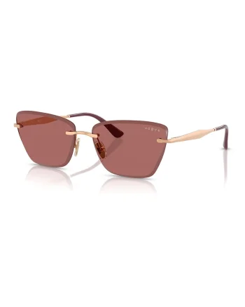 Ochelari de soare cat-eye cu rama metalica, Roz zmeuriu/Auriu rose