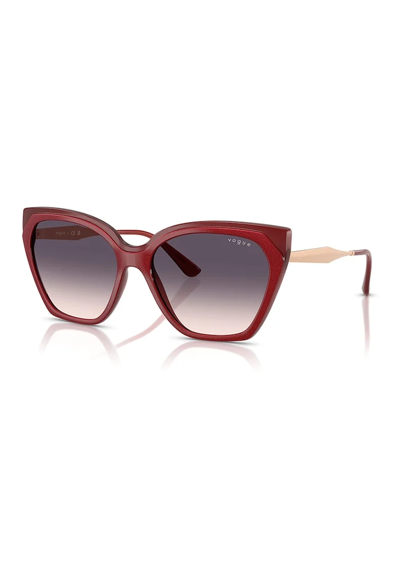 Ochelari de soare cat-eye cu lentile in degrade, Visiniu/Piersica