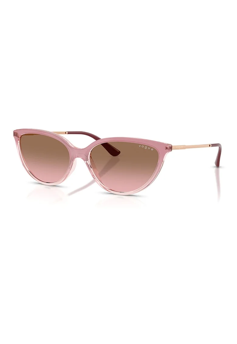 Ochelari de soare cat-eye cu rama metalica, Roz deschis/Piersica/Violet tyrian