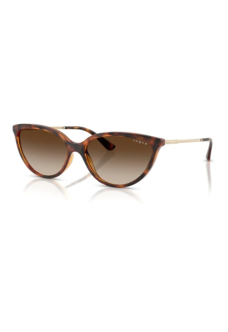 Ochelari de soare cat-eye cu rama metalica, Maro inchis/Maro nisip
