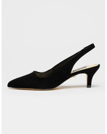 Pantofi slingback de piele cu varf ascutit Enty, Negru