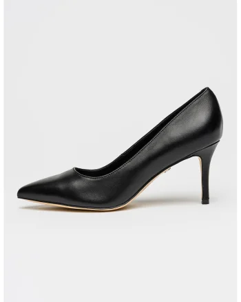 Pantofi stiletto de piele cu varf ascutit Selora, Negru