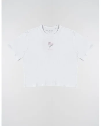 Tricou din amestec de bumbac cu detaliu cu imprimeu grafic, Alb/Verde/Roz