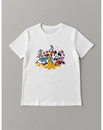 Tricou cu model cu desene, Alb optic