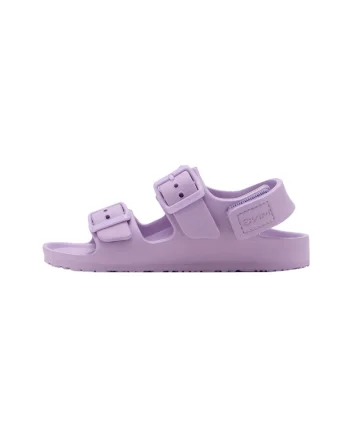 Sandale de cauciuc cu bareta velcro si catarama, Lila