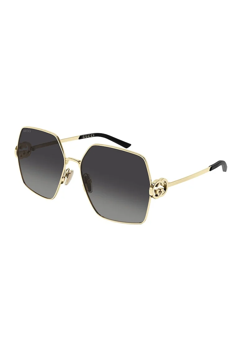 Ochelari de soare hexagonali cu lentile degrade, Auriu/Negru