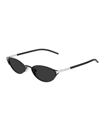 Ochelari de soare cat-eye cu lentile uni, Negru/Argintiu