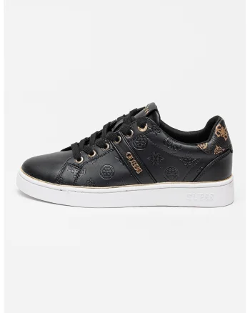 Pantofi sport cu model logo in relief, Auriu/Negru