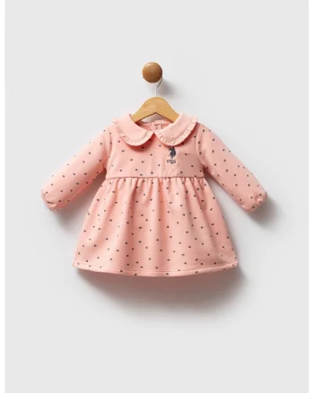 Rochie cu guler Peter Pan, Roz somon