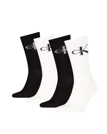 Set 4 perechi sosete lungi  Alb, Negru, Alb | Negru