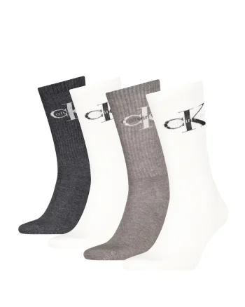 Set 4 perechi sosete lungi  Alb, Negru, Alb | Gri