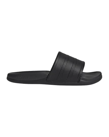 Papuci unisex din piele ecologica Adilette Comfort 2, Negru/Negru stins