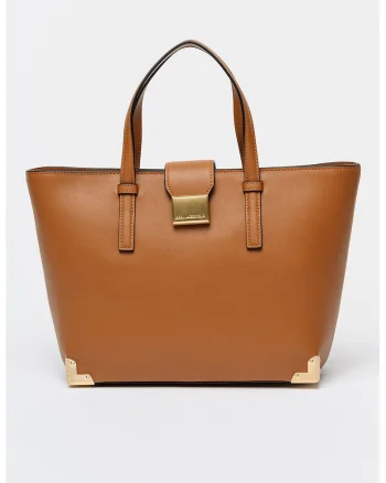 Geanta tote din piele ecologica Trunk, Caramel