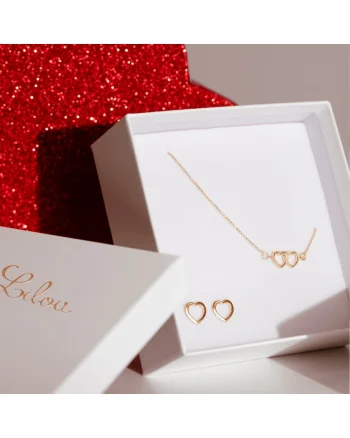Set de colier si cercei placati cu aur de 18k