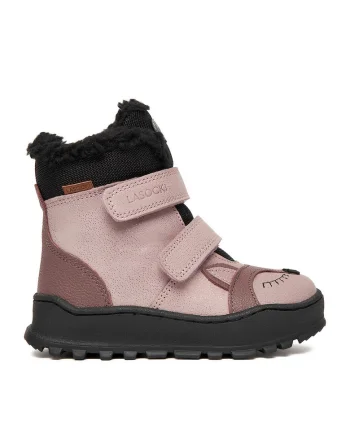 Ghete copii,  piele naturala, velcro, violet,