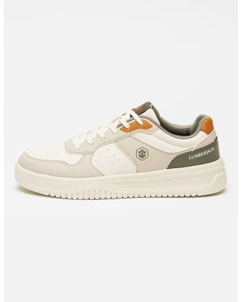 Pantofi sport low cut din piele ecologica, Bej deschis