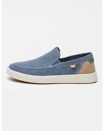 Pantofi loafer din denim cu garnitura din material sintetic pe partea din spate, Albastru lavanda