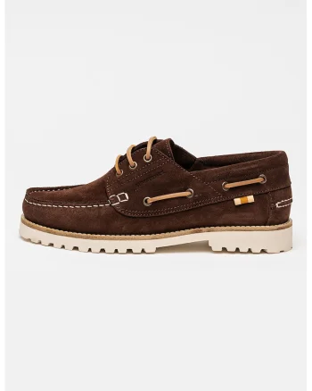 Pantofi boat din piele intoarsa Freeman, Maro