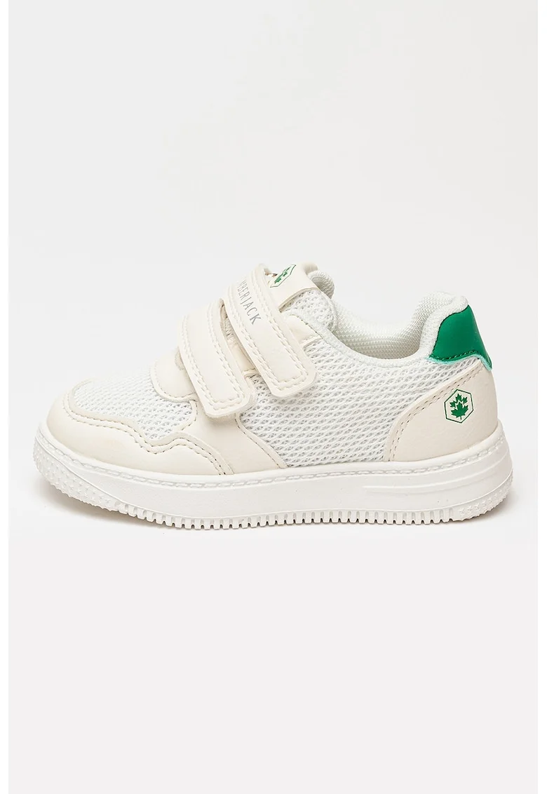 Pantofi sport din plasa si material textil cu inchidere velcro Lori, Alb/Verde