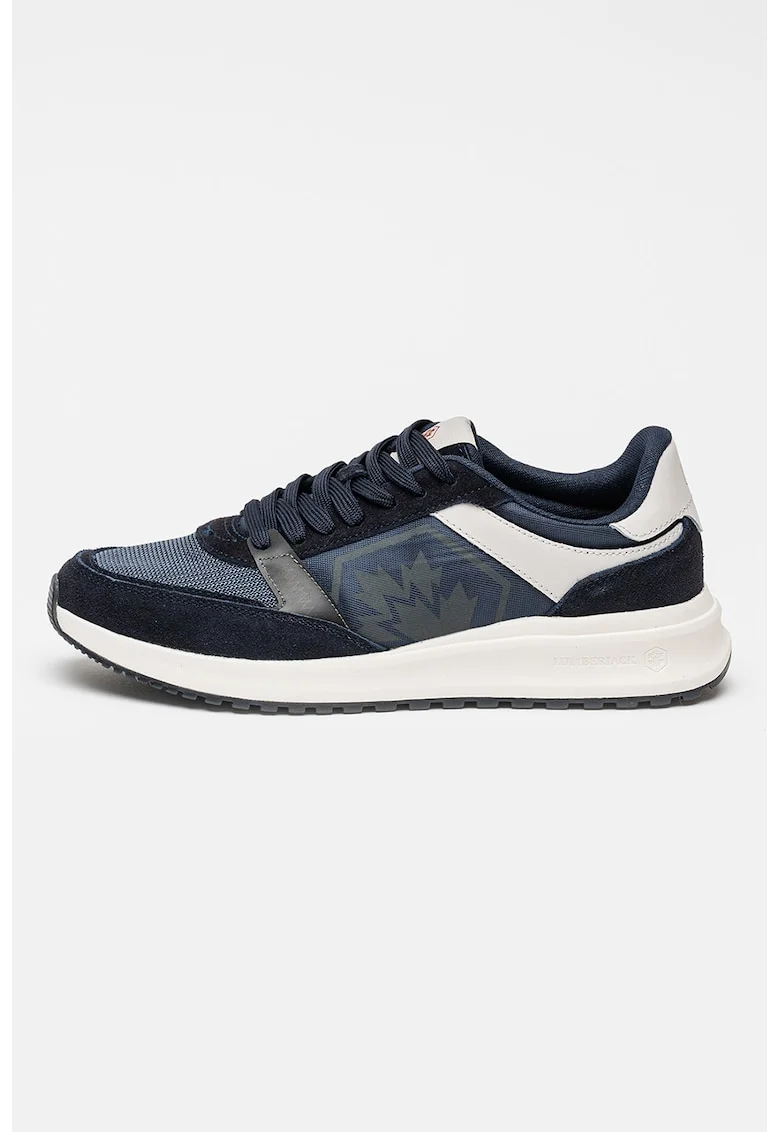 Pantofi sport cu garnituri din piele intoarsa Cascai, Alb/Bleumarin