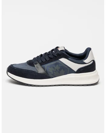 Pantofi sport cu garnituri din piele intoarsa Cascai, Alb/Bleumarin