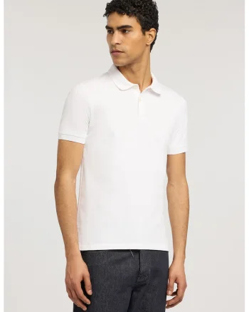 Tricou polo din amestec de bumbac, Alb optic