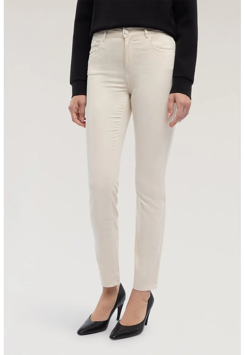 Blugi slim fit din amestec de lyocell, Alb fildes