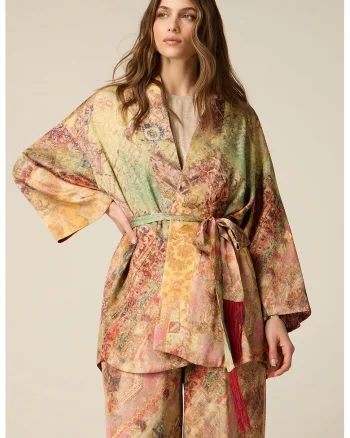 Chimono scurt cu model, Multicolor