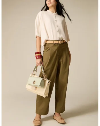 Pantaloni ampli cu buzunare, Verde masliniu