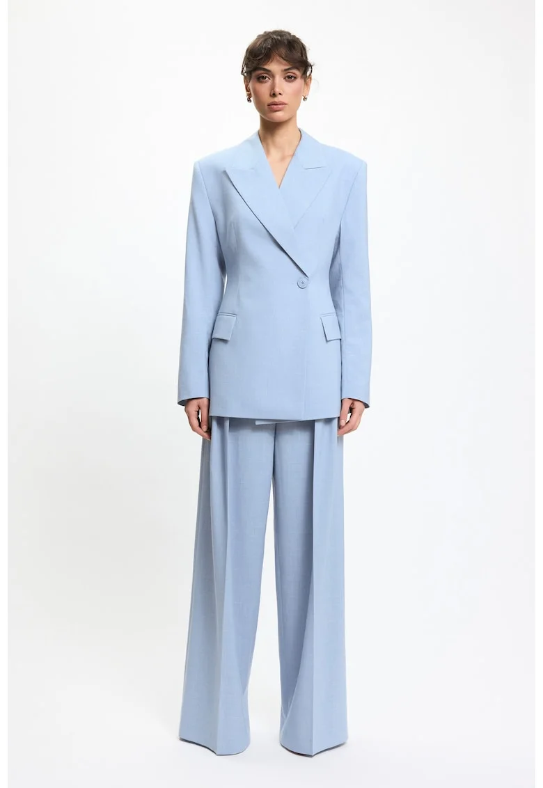 Studio Sacou dama albastru, croiala cambrata, stil elegant, Albastru