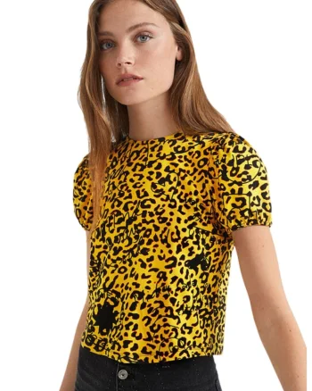 Tricou cu imprimeu leopard,