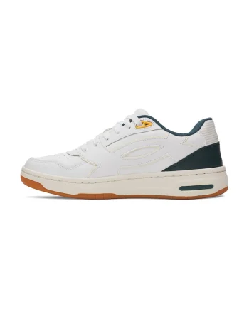 Pantofi sport din piele Flex, Alb/Verde padure/Bej deschis